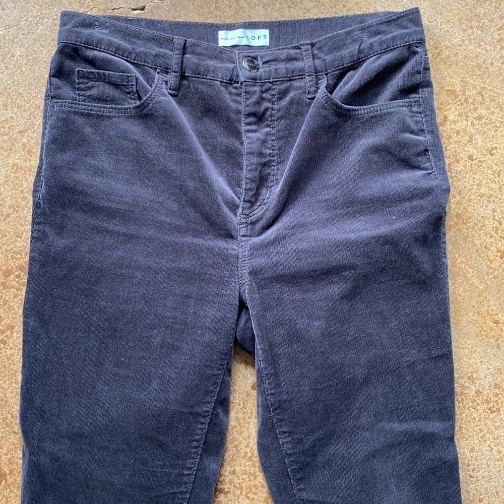 ANN Taylor Loft brown corduroy high waist skinny ankle stretch‎ pants